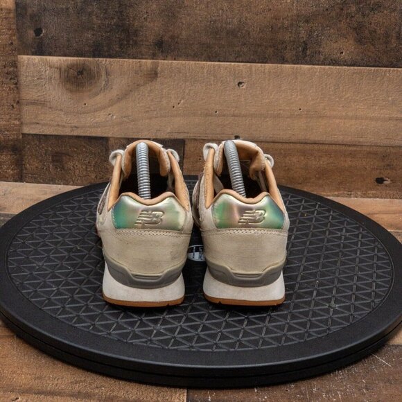NEW BALANCE 696 WOMENS ATHLETIC SHOES RETRO SNEAKERS CREAM LEATHER SIZE 7.5B - Picture 7 of 9
